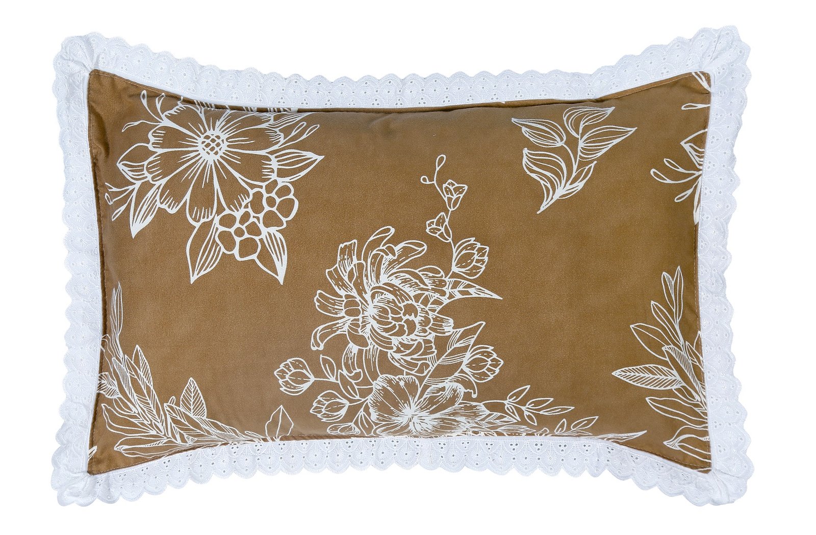 RD TREND Pillow Cover Glace Cotton 210 TC With Aesthetic Lace Pillow Cover Set of 2 Size-18/28 Inchs(45/70 CM),,Color- Mustard,Mouse