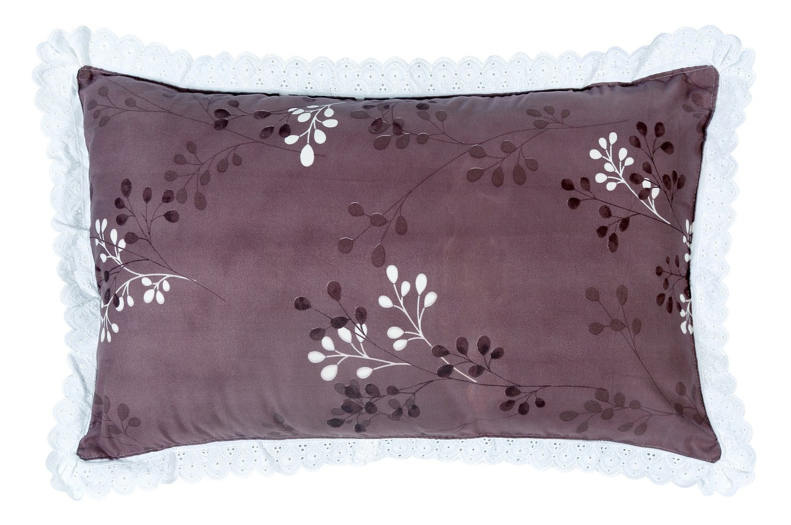 RD TREND Pillow Cover Glace Cotton 210 TC With Aesthetic Lace Pillow Cover Set of 2 Size-18/28 Inchs(45/70 CM),,Color- Aqua,Purple