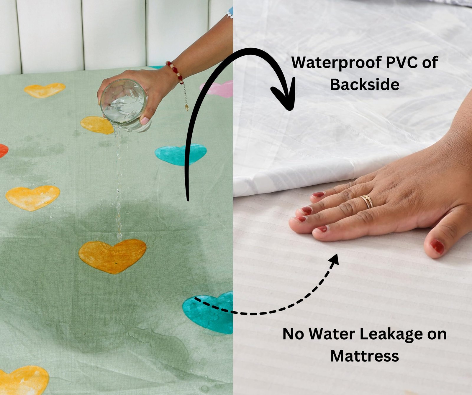 RD TREND Waterproof Elastic Fitted Bedsheet, King Size 72x78x8 Inch, with 2 Waterproof Pillow Covers 18x28 Inch, Washable, Wrinkle Resistant Green Multi HeartRD TREND Waterproof Elastic Fitted Bedsheet, King Size 72x78x8 Inch, with 2 Waterproof Pillow Covers 18x28 Inch, Washable, Wrinkle Resistant Green Multi HeartRD TREND Waterproof Elastic Fitted Bedsheet, King Size 72x78x8 Inch, with 2 Waterproof Pillow Covers 18x28 Inch, Washable, Wrinkle Resistant Green Multi HeartRD TREND Waterproof Elastic Fitted Bedsheet, King Size 72x78x8 Inch, with 2 Waterproof Pillow Covers 18x28 Inch, Washable, Wrinkle Resistant Green Multi HeartRD TREND Waterproof Elastic Fitted Bedsheet, King Size 72x78x8 Inch, with 2 Waterproof Pillow Covers 18x28 Inch, Washable, Wrinkle Resistant Green Multi Heart