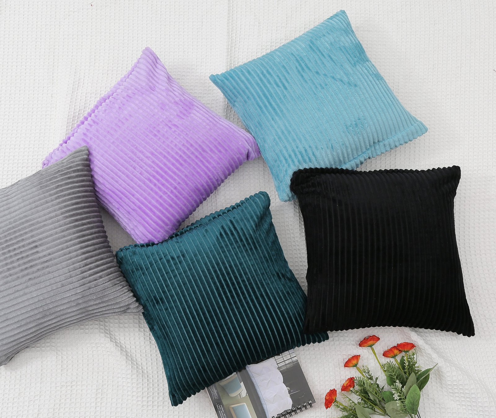 RD TREND Ultra Soft Cushion Covers 16 x 16 inches,Set of 5 (Multi-1)