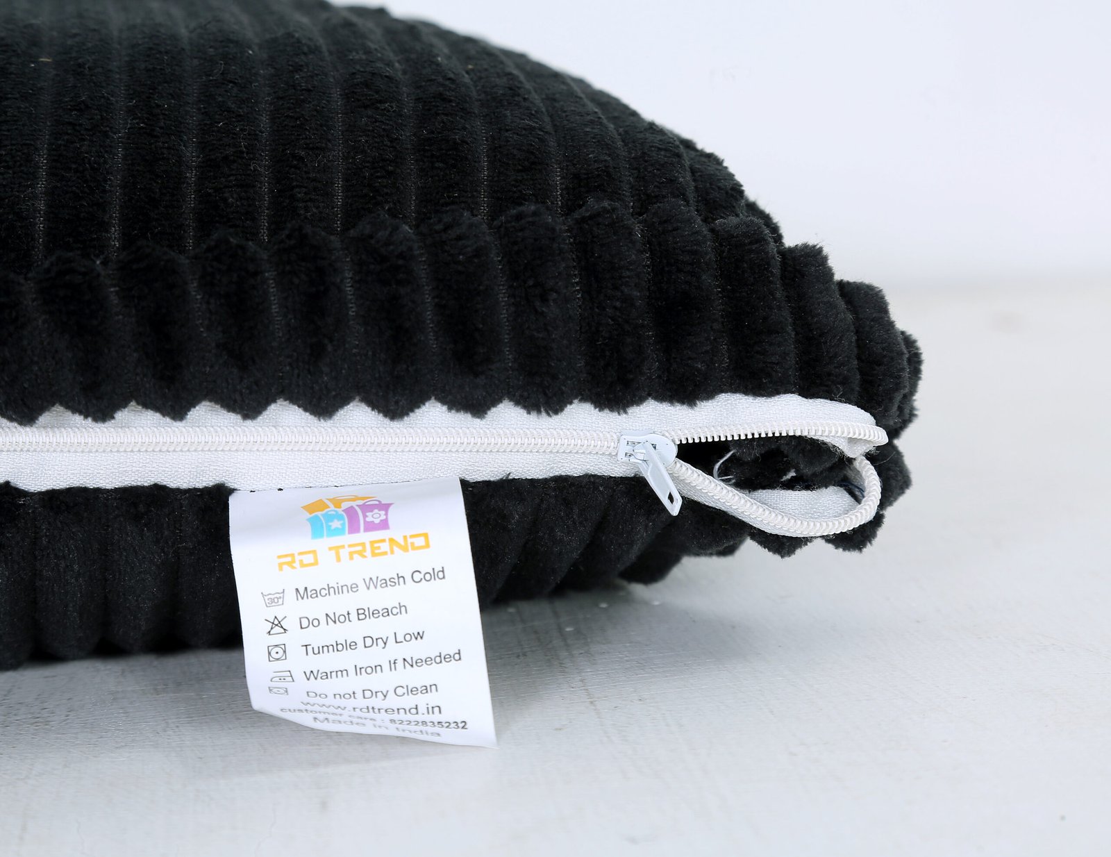 RD TREND Ultra Soft Cushion Covers 16 x 16 inches,Set of 5 (Black)