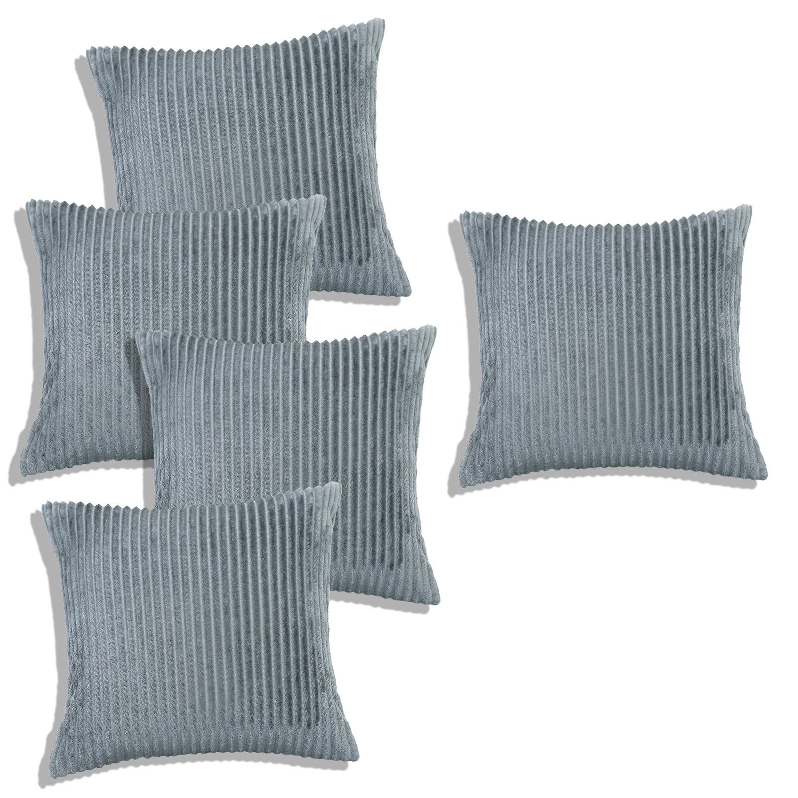 RD TREND Ultra Soft Cushion Covers 16 x 16 inches,Set of 5 (Grey)