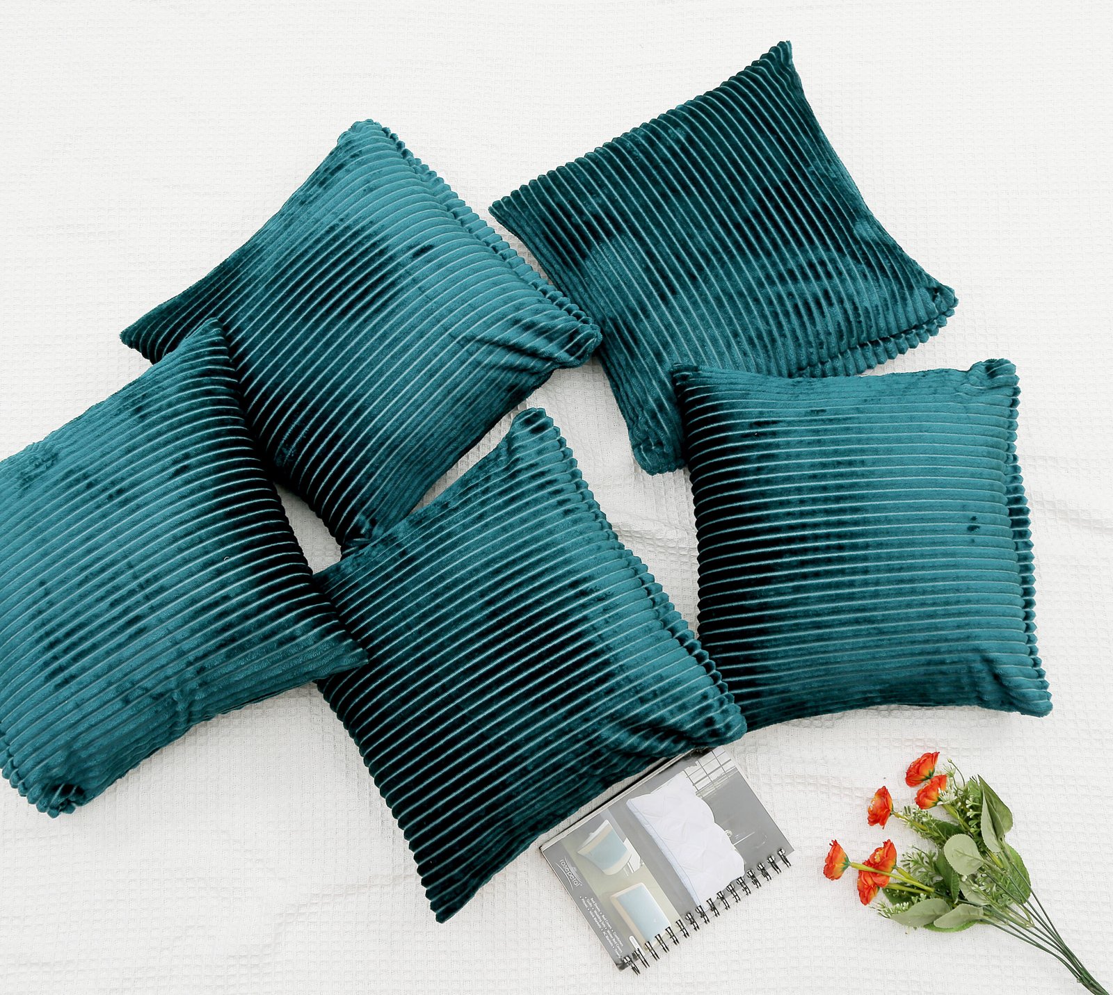 RD TREND Ultra Soft Cushion Covers 16 x 16 inches, Set of 5 (Green)