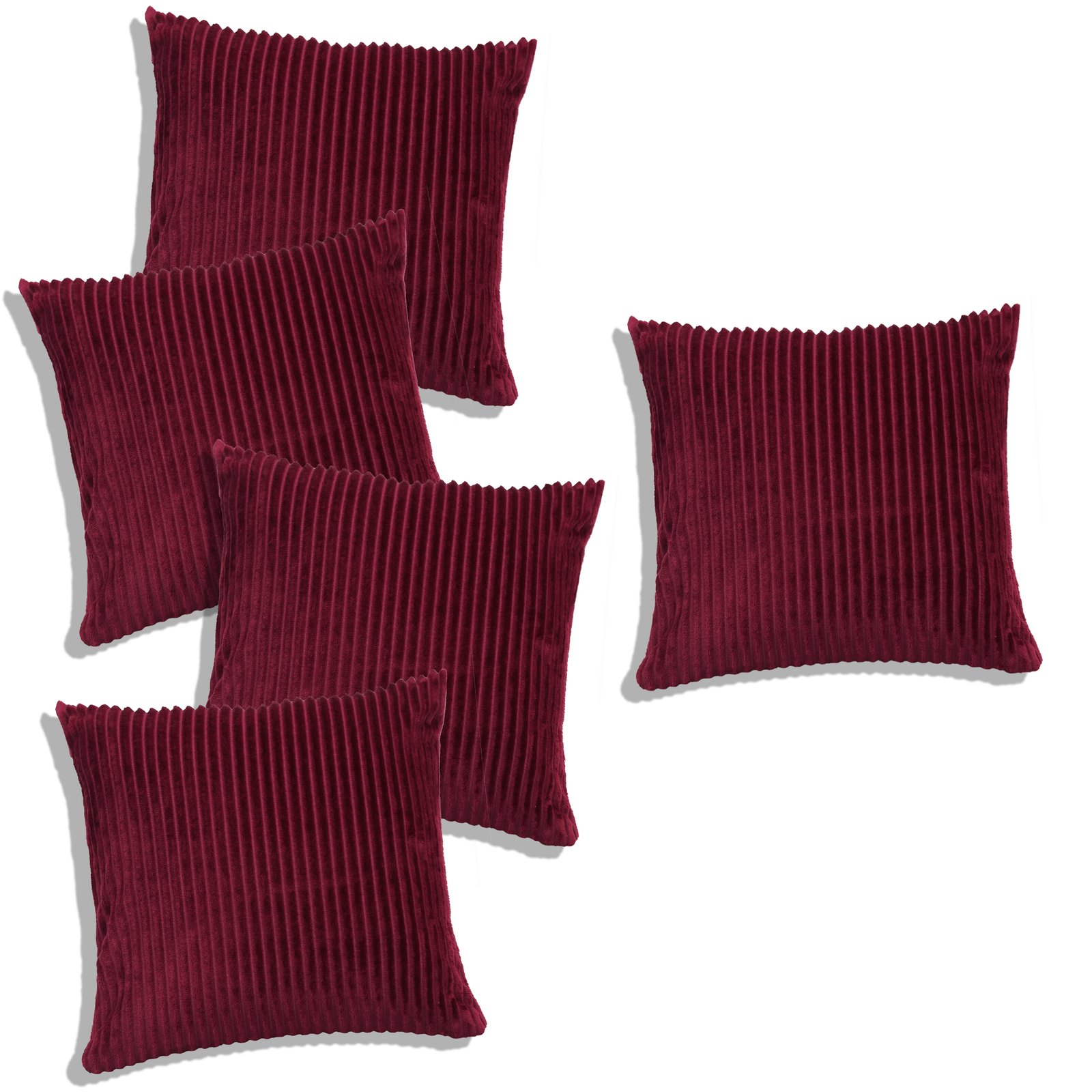 RD TREND Ultra Soft Cushion Covers 16 x 16 inches, Set of 5 (Maroon)