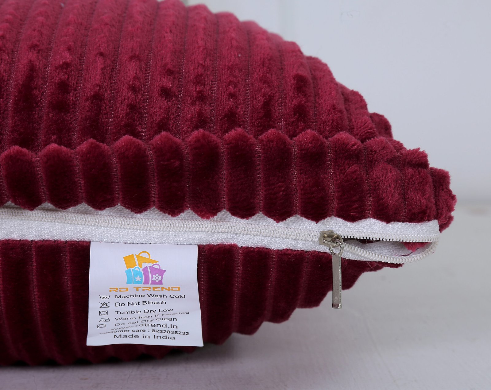 RD TREND Ultra Soft Cushion Covers 16 x 16 inches, Set of 5 (Maroon)