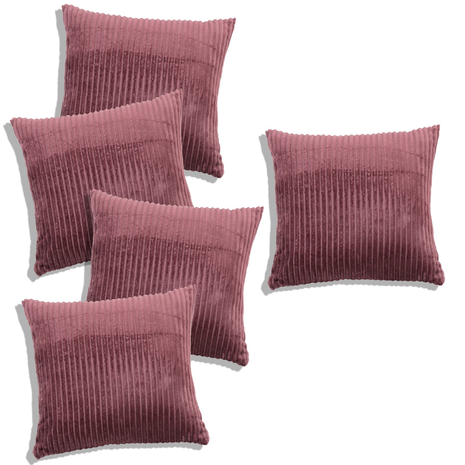 RD TREND Ultra Soft Cushion Covers 16 x 16 inches, Set of 5 (Wine)