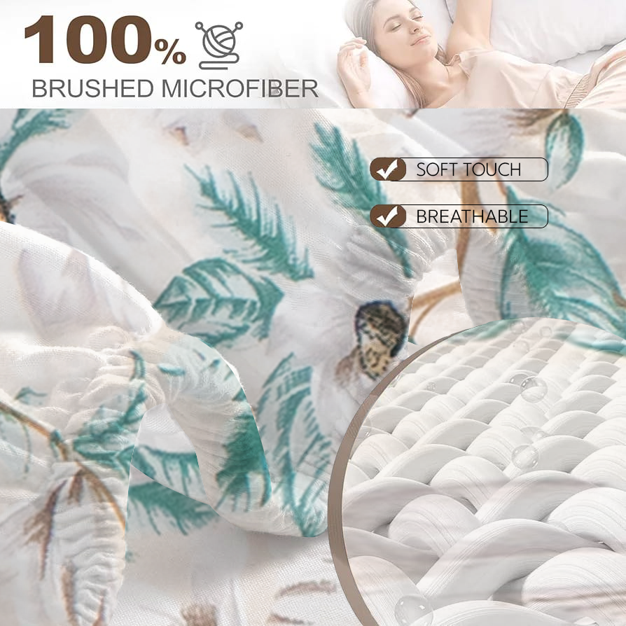 RD TREND® 360° Fitted Bedsheets Double Size 78x60x8 Inch, Elastic Bedsheets for Queen Size Bed with 2 Pillow Covers-18x28 Inch (Brown)