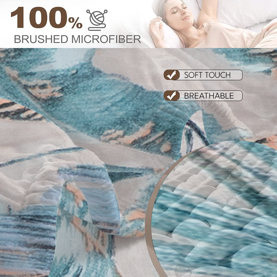 RD TREND® 360° Fitted Bedsheets Double Size 78x60x8 Inch, Elastic Bedsheets for Queen Size Bed with 2 Pillow Covers-18x28 Inch (Tree-Brown)