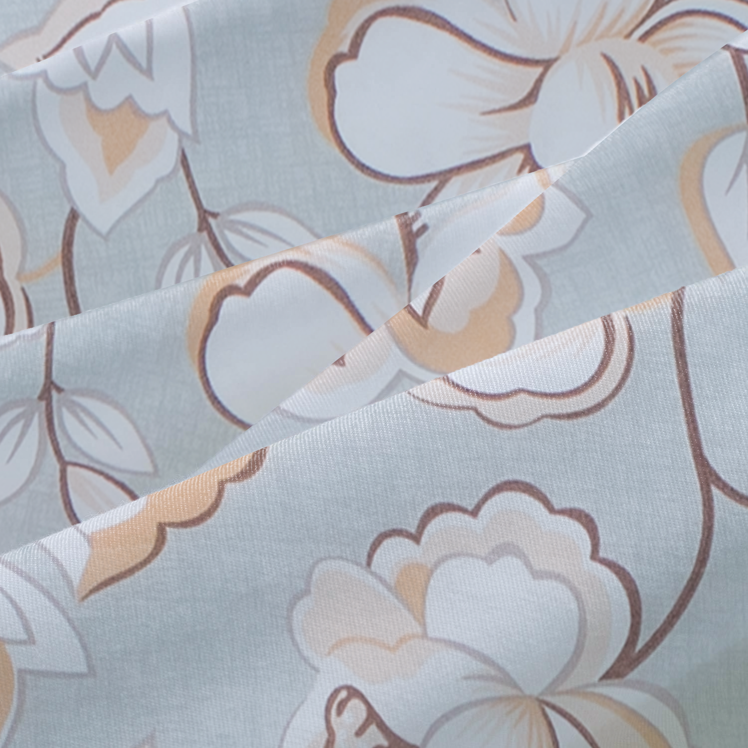 RD TREND Bedsheet for Double Bed 90 x 100 Inches, Glace Cotton Double Bedsheet with 2 Pillow Covers 18 x 28 Inches (Flower-Grey)