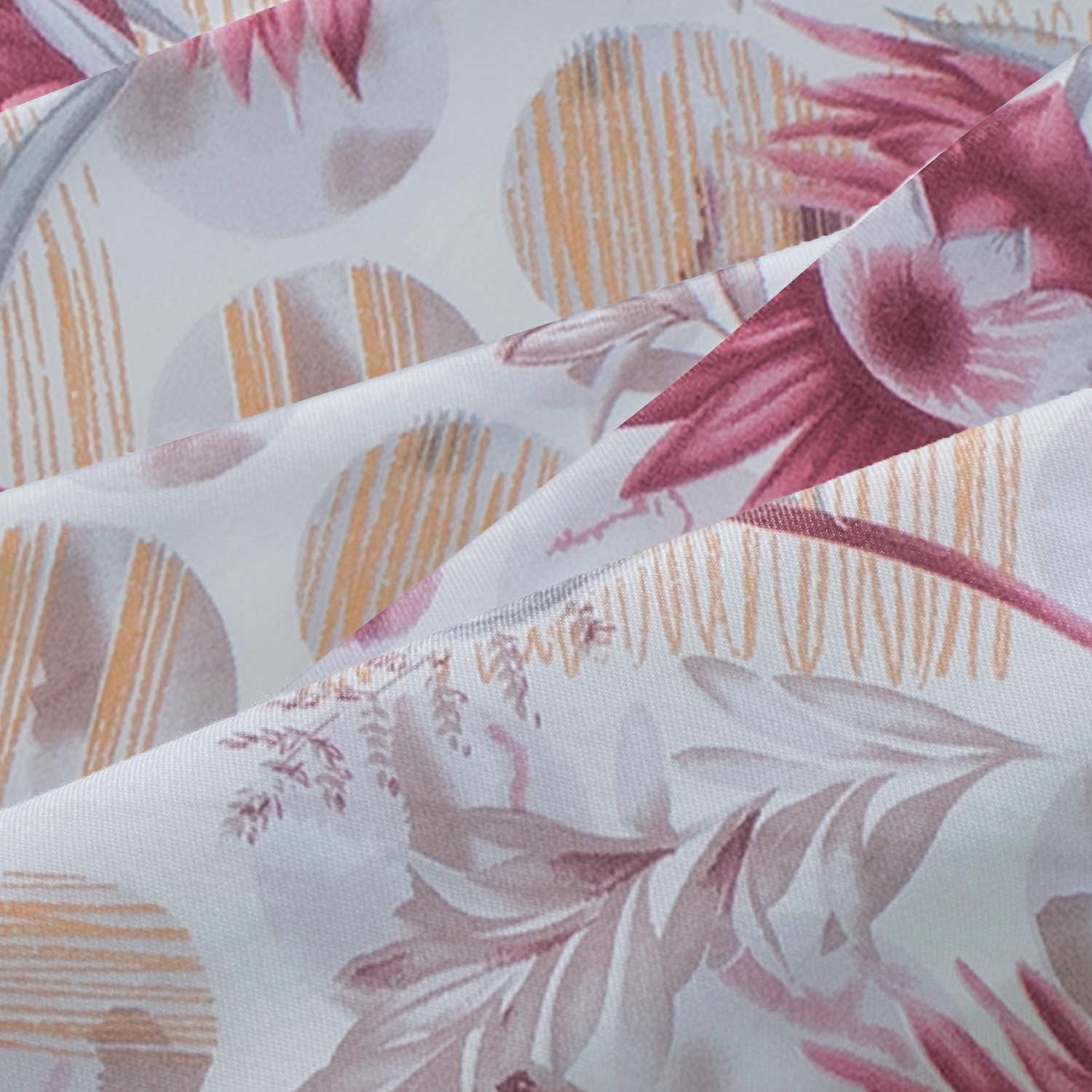 RD TREND Bedsheet for Double Bed 90 x 100 Inches, Glace Cotton Double Bedsheet with 2 Pillow Covers 18 x 28 Inches (Flower-Red)