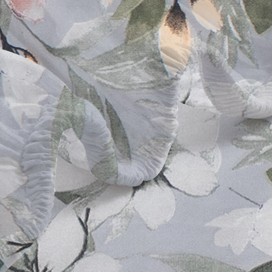 RD TREND® 360° Fitted Bedsheets Double Size 78x60x8 Inch, Elastic Bedsheets for Queen Size Bed with 2 Pillow Covers-18x28 Inch (Flower-Green)