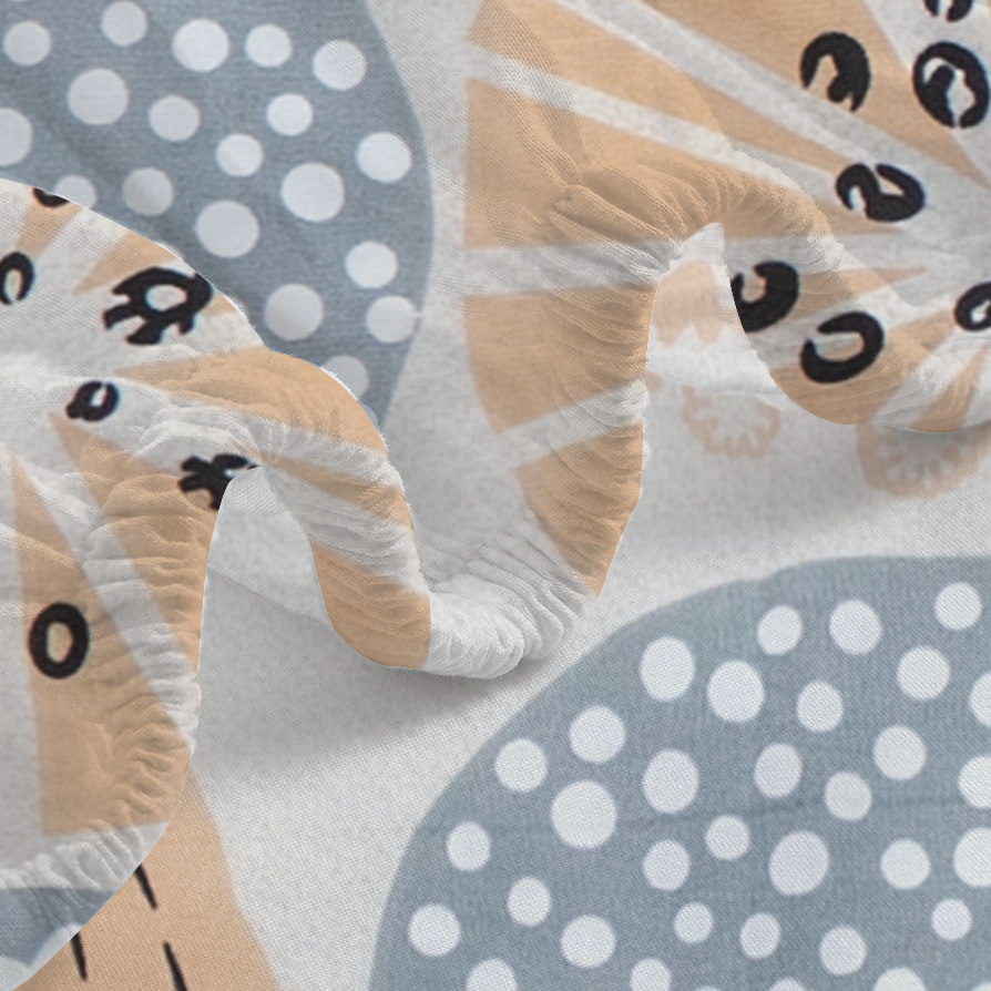 RD TREND® 360° Fitted Bedsheets Double Size 78x60x8 Inch, Elastic Bedsheets for Queen Size Bed with 2 Pillow Covers-18x28 Inch (Circls-Brown)