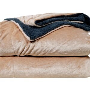 RD TREND Premium Double Bed/Mild Winter Sherpa Blanket Super Soft Flannel for Bed, Sofa, Couch, Camping and Travel (Plain) (Beige)