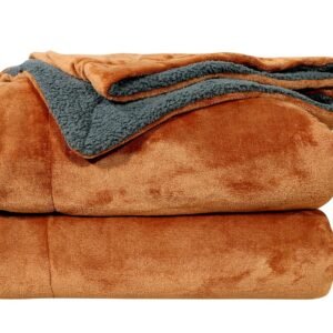 RD TREND Premium Double Bed/Mild Winter Sherpa Blanket Super Soft Flannel for Bed, Sofa, Couch, Camping and Travel (Plain) (Golden)