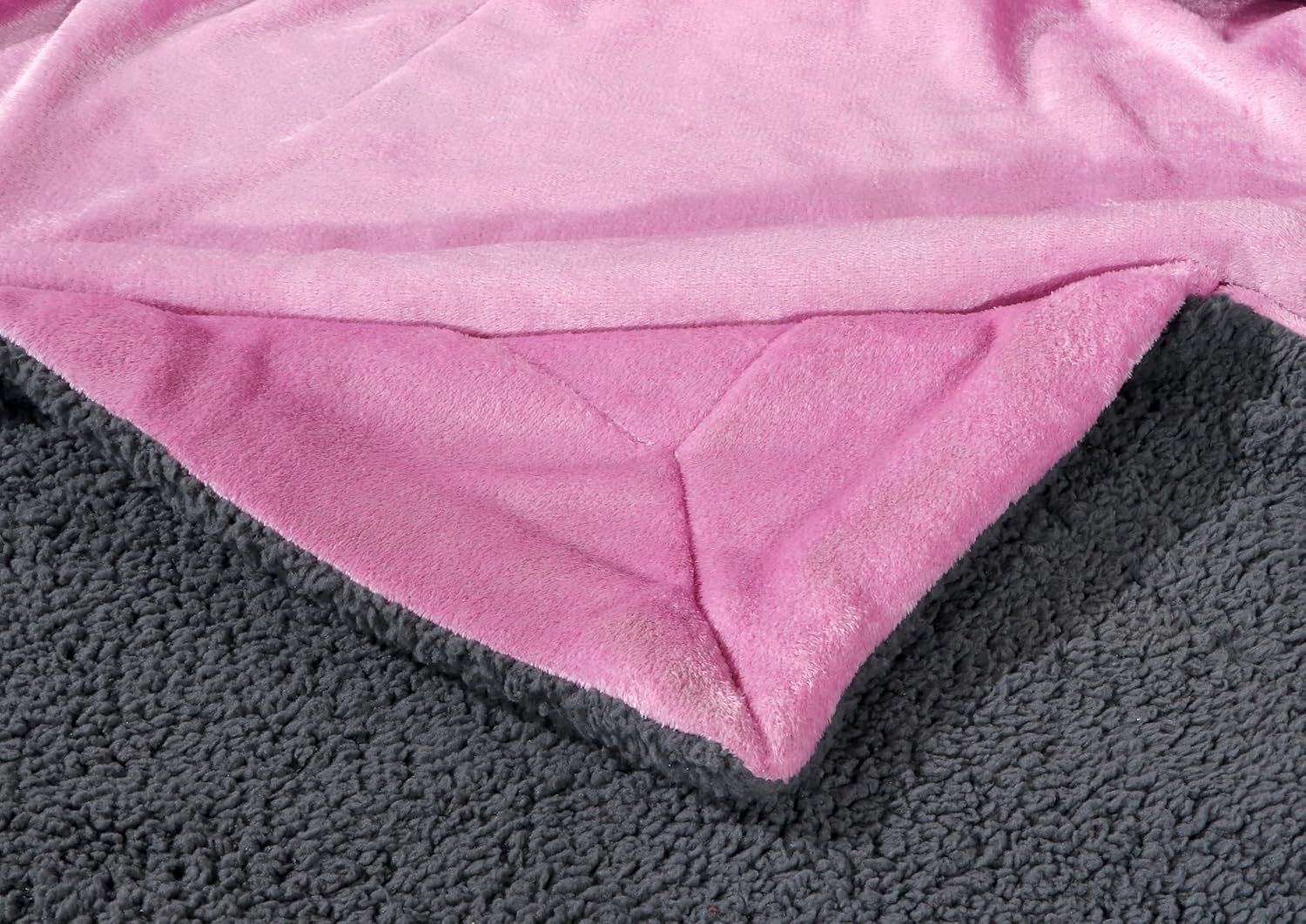 RD TREND Premium Double Bed/Mild Winter Sherpa Blanket Super Soft Flannel for Bed, Sofa, Couch, Camping and Travel (Plain) (Pink)