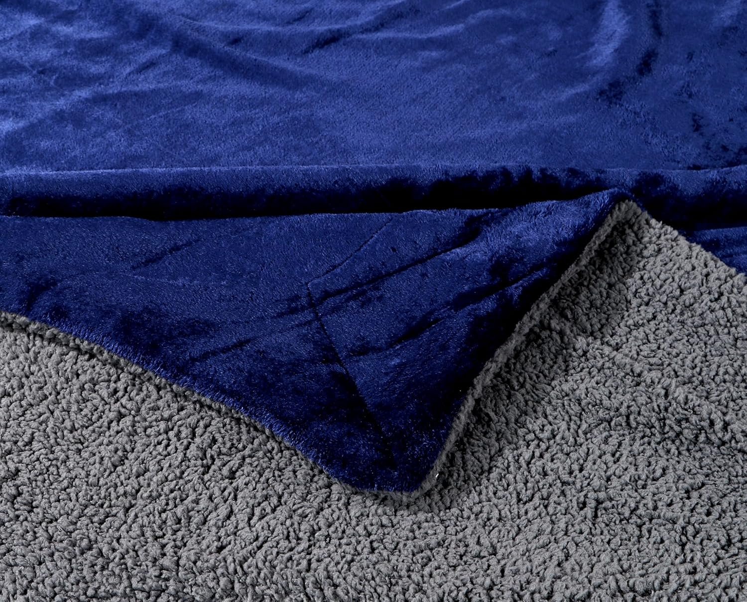 RD TREND Premium Double Bed/Mild Winter Sherpa Blanket Super Soft Flannel for Bed, Sofa, Couch, Camping and Travel (Plain) (Blue)